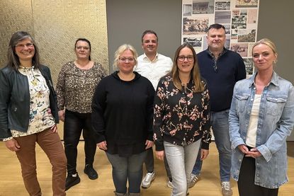 Der Vorstand mit Beisitzerin Miriam Schneekloth, 2. Vorsitzender Myrna Eggers, Beisitzerin Nadine Heyder, Schriftführer Michael Breuer, 1. Vorsitzende Kim Kiesewetter, Beisitzer Dennis Wiepert und Kassenwartin Insa Hollmann (v. lks.).