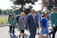 Ankunft des Festumzugs am Schützenplatz am Gogenkrog.