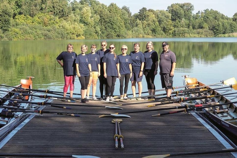 Die Stadtverwaltung Eutin war mit 2 Teams angetreten - hier mit Regatta-Leiter und Coach Christian Noel