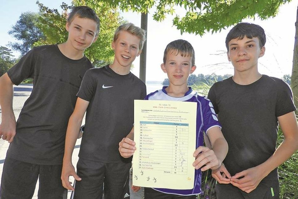 Leon, Louis, Francisco und Ben-Luca aus der 7d sind sich einig: “Die Torwand war am besten!”