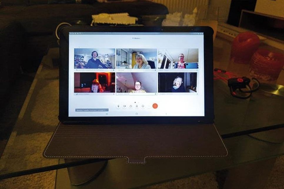 Online-Probe der Voice-Company – Präsenz ist besser, aber so halten die SängerInnen Kontakt und bleiben in Übung.