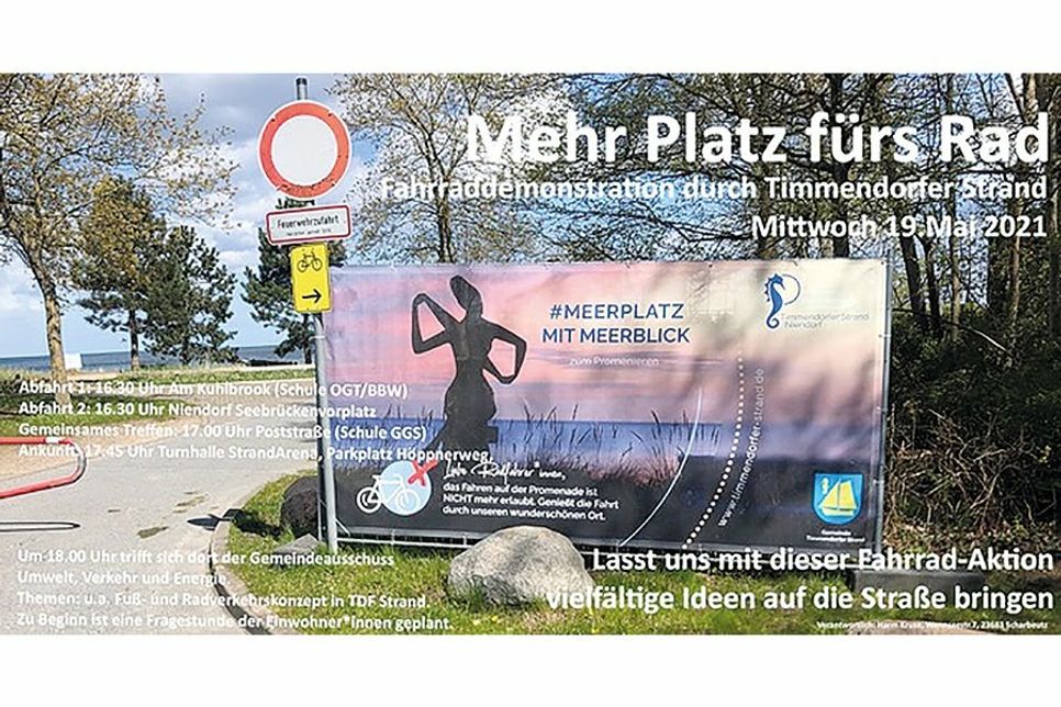 Am Mittwochnachmittag findet eine Fahrrad-Demo statt, um auf die derzeitige Verkehrssituation in der Gemeinde hinzuweisen.