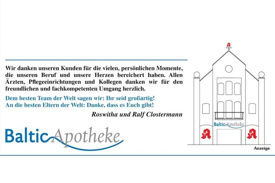Roswitha und Ralf Clostermann sagen Danke.