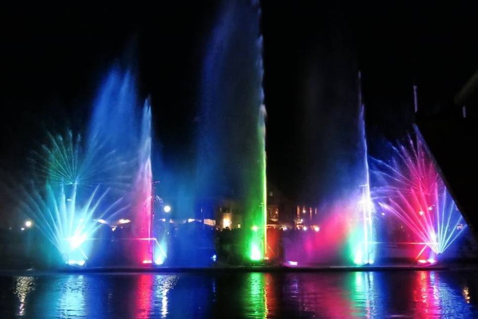 Die Licht- und Wassershow bildete den Abschluss der diesjährigen Sommernacht der Kulturen ...