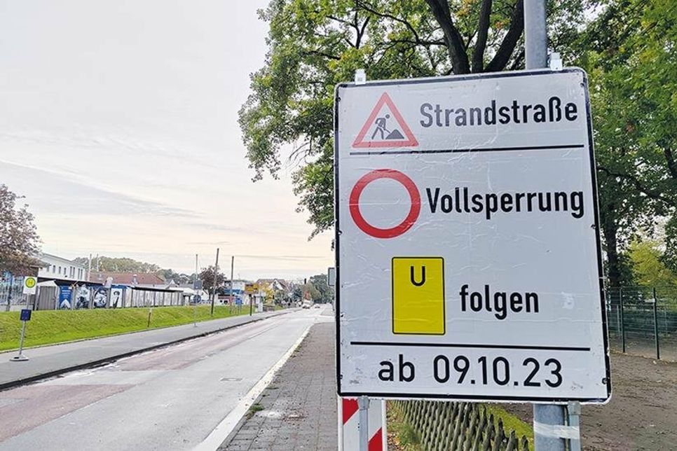 In der Strandstraße werden die Gasleitungen erneuert und es ist eine Umleitung über die B 76 eingerichtet.