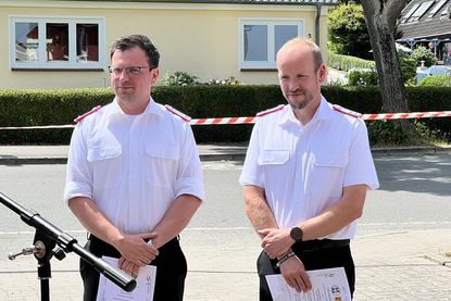 Der neue Amtswehrführer Sascha Seehase (re.) und sein Stellvertreter Florian Kutrieb.