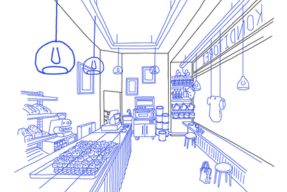 Der Entwurf gibt einen Vorgeschmack auf den Nachbarschaftsladen