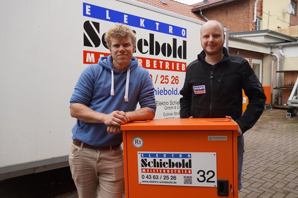 Die Geschäftsführung von Elektro Schiebold: Jan Löhndorf (lks.) und Mirko Willsch.