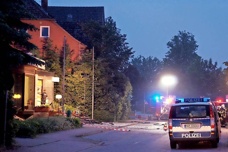 Geldautomatensprengung in Pönitz. (Foto: Niklas Rabe/Feuerwehr)