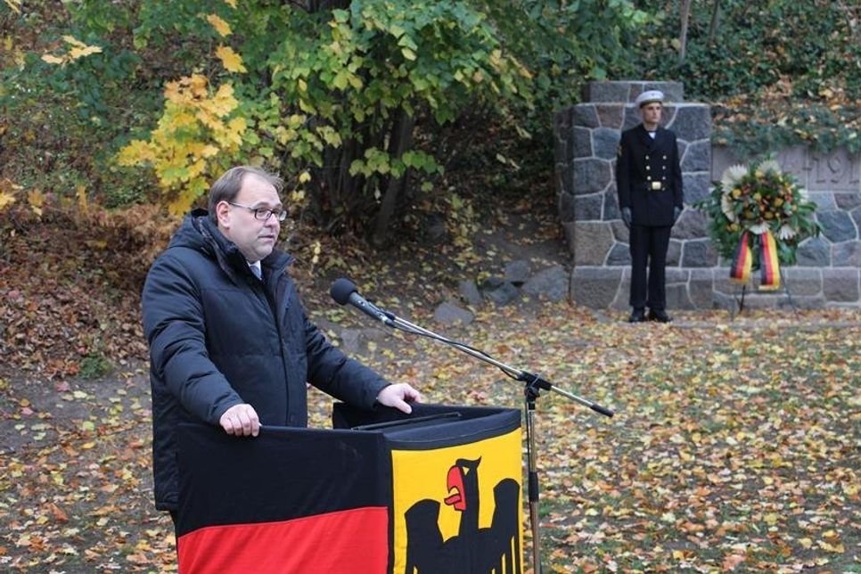 Die bewegende Ansprache von Bürgermeister Mirko Spieckermann fand bei den Anwesenden großen Anklang.