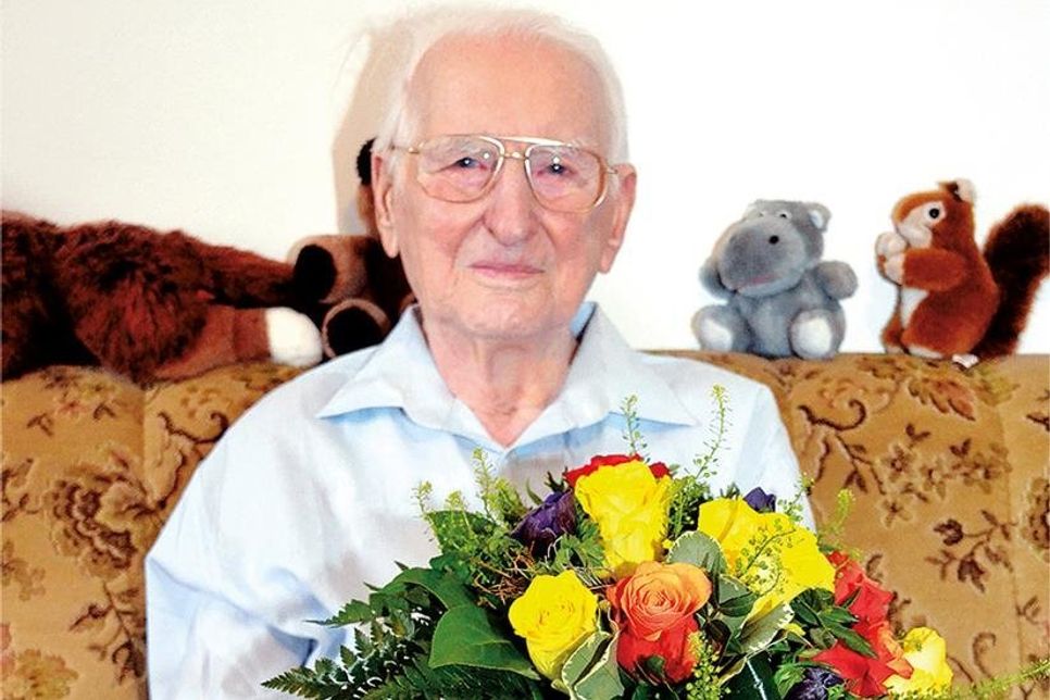 Der Wahl-Haffkruger Fred Zimmermann feierte am vergangenen Samstag seinen 100. Geburtstag. (Foto: René Kleinschmidt)