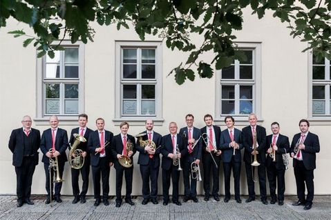 Das Schweriner Blechbläser Collegium auf dem Händelfest in Halle.