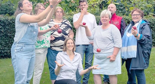 Das Organisationsteam aus dem Haus der Diakonie mit Kolleginnen aus Streetwork, Familienzentrum, Freiwilligenzentrum, Café Duft, der Spieliothek und dem Stromsparcheck.