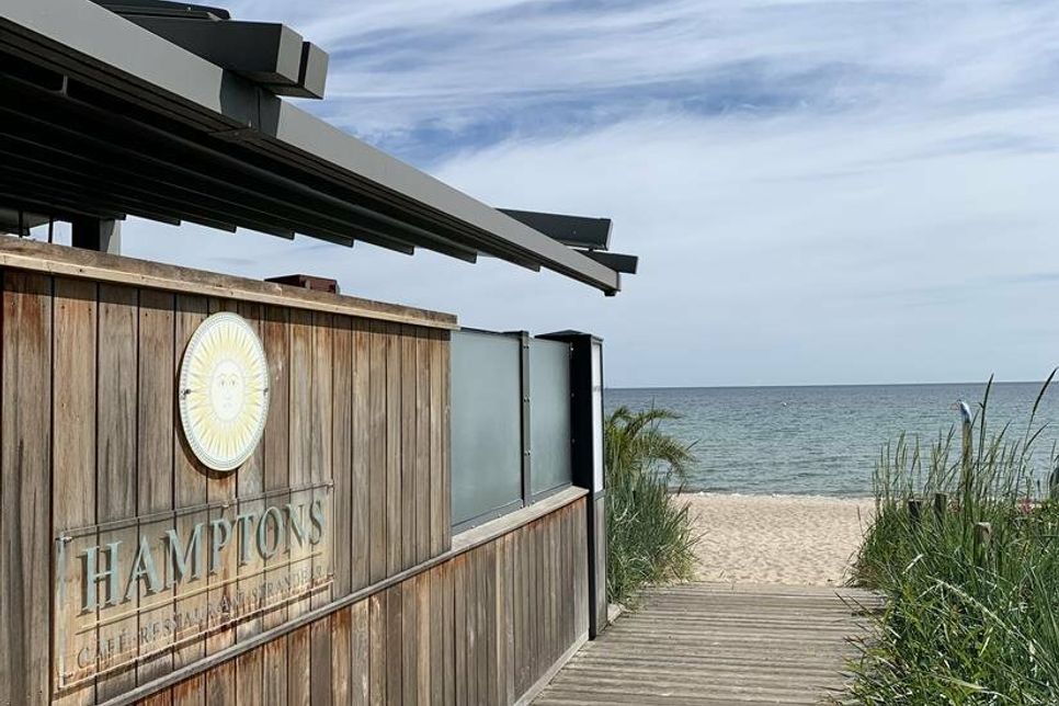 Eine kleine Stärkung mit Blick auf die Ostsee gab es „in den Hamptons“.