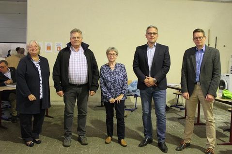 Birgit Karg, Karl-Friedrich Stephan, Renate Forstreuter, Dr. Uwe Jürgens und Jan Hering (v. lks.) vom teilweise neugewählten Vorstand.
