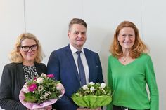 v.l.: Simone Beuck, Dirk Thomsen, Finanzministerin Silke Schneider.