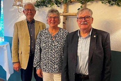 Kreisvorsitzender Ingo Heberlein, Vorsitzende OV Antje Hüttmann und Landesvorsitzender Alfred Bornhalm.