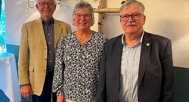 Kreisvorsitzender Ingo Heberlein, Vorsitzende OV Antje Hüttmann und Landesvorsitzender Alfred Bornhalm.