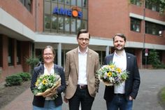 Daniela Laatz, Stellvertretende Krankenhausdirektorin der Psychiatrischen Ameos Klinika Holstein, Stephan Freitag, Regionalgeschäftsführer Ameos Nord, und Sebastian Körner, Krankenhausdirektor der Psychiatrischen Ameos Klinika Holstein (v. lks.).