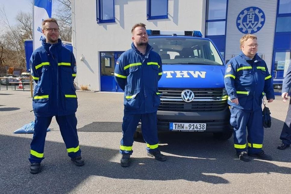 Neue Helfer beim THW:  Fabian Hoffmann, Felix Springer und Markus Schöneberg (v. lks.).
