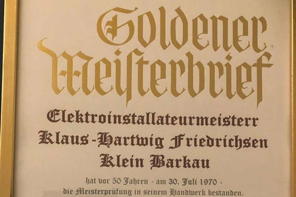 Der Goldene Meisterbrief - eine besondere Auszeichnung durch die Handwerkskammer.
