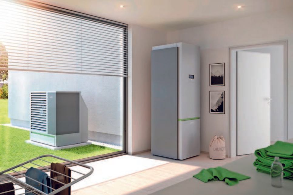 Wärmesysteme mit Wärmepumpen eignen sich zum Heizen, Kühlen, Lüften und zur Aufbereitung von Trinkwasser – ganz unabhängig von fossilen Brennstoffen. Die x-change Luft/Wasser-Wärmepumpe zur Außenaufstellung mit x-buffer Wärmespeicher für Heizung und Trinkwassererwärmung gibt es von Kermi in elegantem und platzsparendem Design. Foto: Kermi GmbH/akz-o