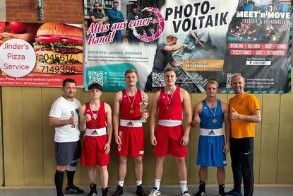 Viktor Abt der Trainer, Kai Kasakewitsch, David Reinke, Jorven Kollbaum, Mitja Lochmüller, Valentin Gepper der Trainer.