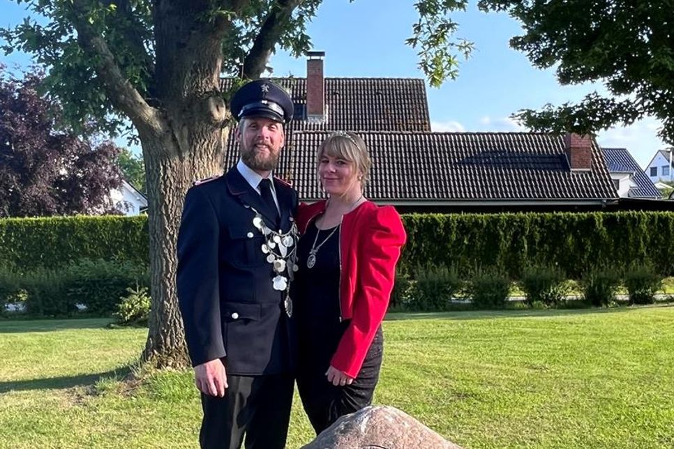 Amtierender Schützenkönig Mathias Markmann, der I. mit seiner Frau Stephanie.