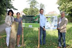Karin Engelmann, Laura Sonnen, Matthias Amelung und Thorsten Brandt (v. lks.) bei der Besichtigung des Standorts.