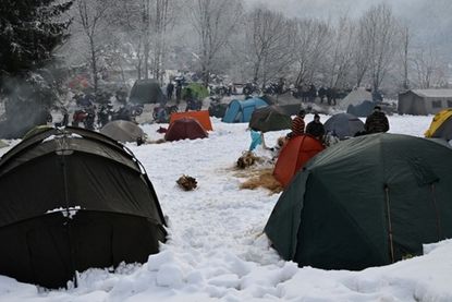 Über 3.100 Biker hatten bei Schnee und Eis ihr Lager im „Hexenkessen von Loh“ in der Gemeinde Thurmansbang (Bayrischer Wald) aufgeschlagen.