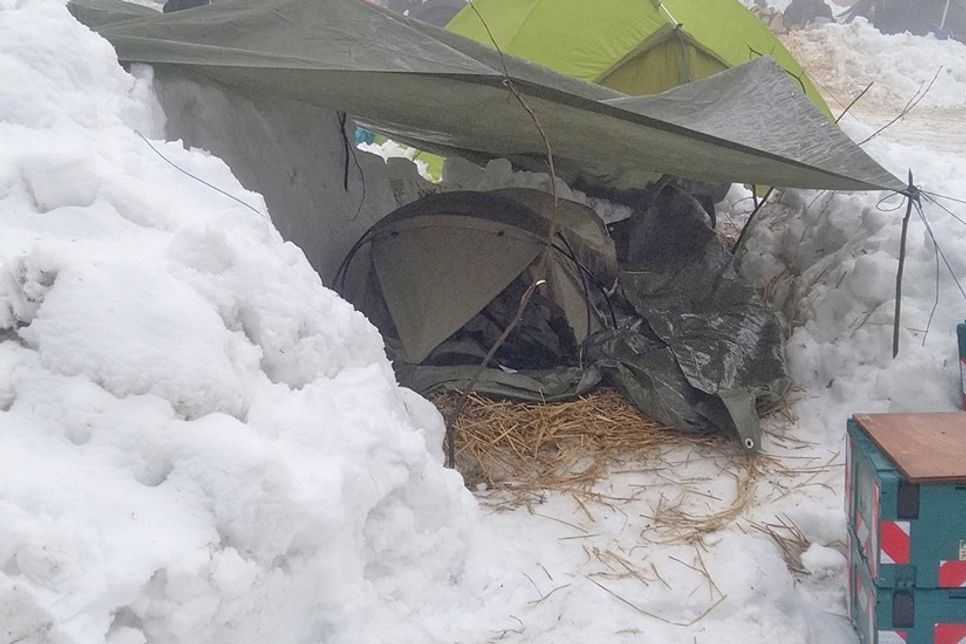 Drei Nächte übernachtete Jörg Dahlenburg in dieser Behausung.
