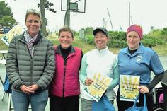 Bürgermeisterin Nicole Kohlert, Susann Fischer (3.), Wiebke Jahn (1.), Antonia Faber (2.) (v. lks.).