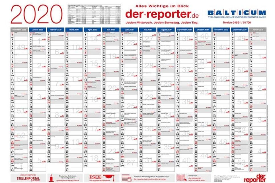 der reporter Wandkalender 2020.