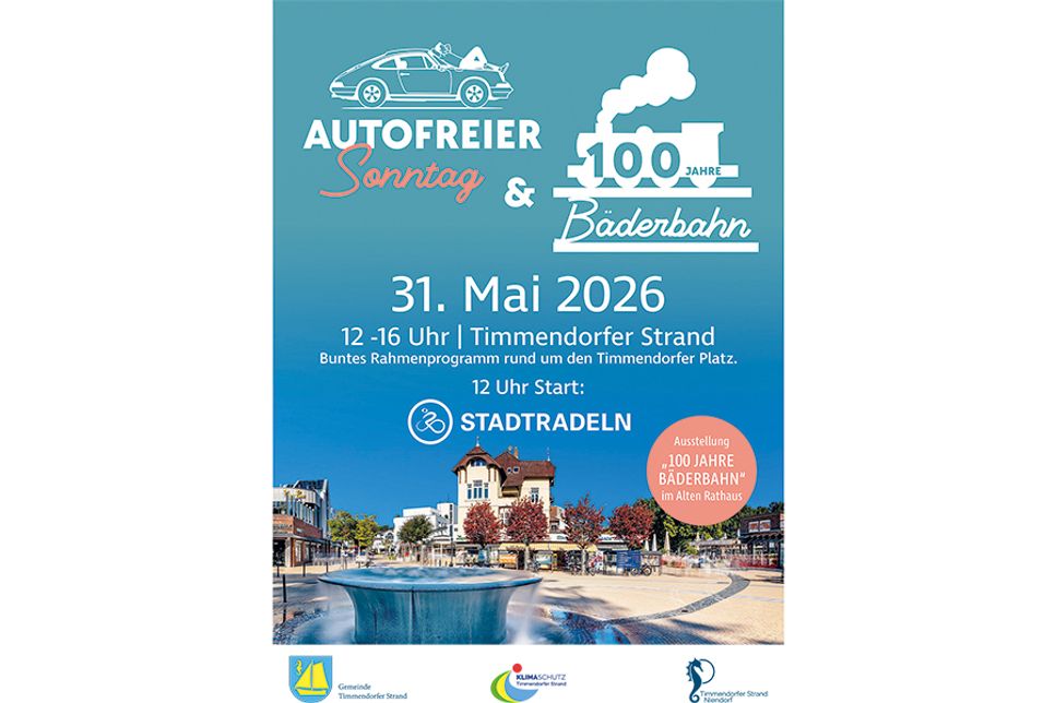 Autofreier Sonntag in Timmendorfer Strand: 100 Jahre Bäderbahn am 31. Mai