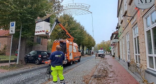 Licht an für die hafenheimat-Winterbeleuchtung.