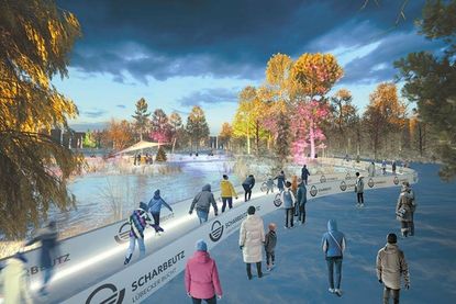 Mit der „wahrscheinlich längsten Schlittschuh-Schleife Norddeutschlands“ bietet die EISWELT SCHARBEUTZ...