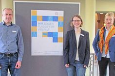 Dr. Björn Haberer, Katharina Euler (beide Migrationsmanagement), Silke Meints (Gleichstellungsbeauftragte) werben für den Diversity Day.