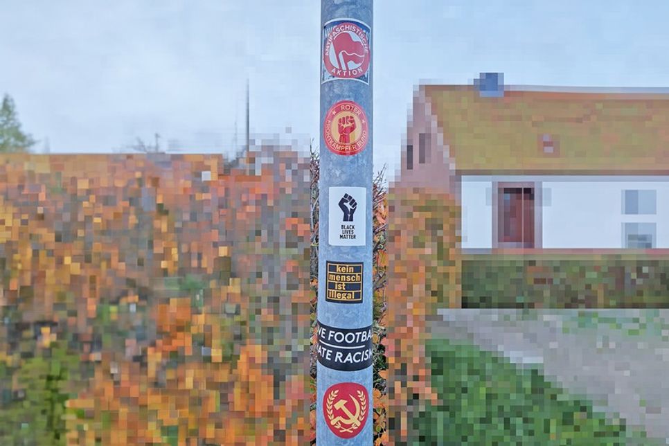 Ein Laternenmast in der Friedlandstraße