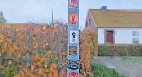 Ein Laternenmast in der Friedlandstraße