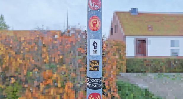 Ein Laternenmast in der Friedlandstraße