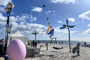 Am gesamten Osterwochenende tanzten große und kleine Drachen am Grömitzer Himmel.