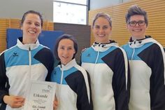 Bente Grimm, Hilke Lüder, Bianca Weiß und Michaela Flackus beim Landespokal in Mettenhof (v. lks.).