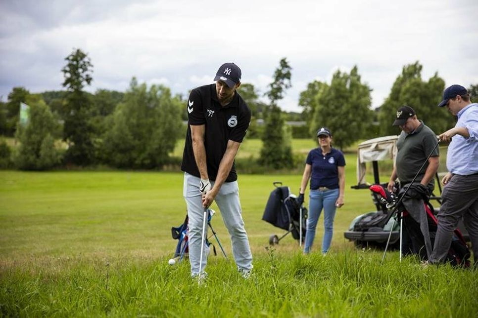 Jasper Bruhn mit seinem Flight beim 9-Loch-Scramble.
