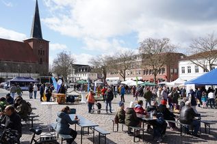 Es gab vieles zu entdecken, zahlreiche Stände mit Kunsthandwerk und verschiedene Neustädter Vereine und Verbände präsentierten sich auf dem Marktplatz.