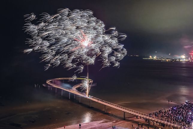 Zentrales Feuerwerk zum Jahreswechsel an den Seebrücken