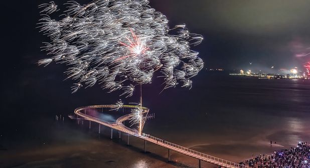 Zentrales Feuerwerk zum Jahreswechsel an den Seebrücken