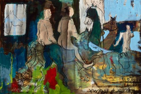 Armin Mueller-Stahl, Kastor und Pollux, 2011, Öl auf Leinwand.