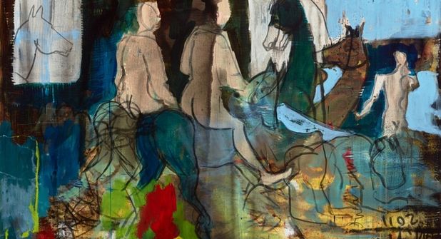Armin Mueller-Stahl, Kastor und Pollux, 2011, Öl auf Leinwand.