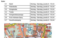 Maskenpflicht Eutin – Markt: Montag - Samstag, jeweils 8 - 19 Uhr; Peterstraße:  Montag - Samstag, jeweils 8 - 19 Uhr; Königstraße: Montag - Samstag, jeweils 8 - 19 Uhr; Twiete: Montag - Samstag, jeweils 8 - 19 Uhr; Königstraßenpassage: Montag - Samstag, jeweils 8 - 19 Uhr; Prof.-Hofmeier-Gang Montag - Samstag, jeweils 8 - 19 Uhr; Keuchhustengang: Montag - Samstag, jeweils 8 - 19 Uhr