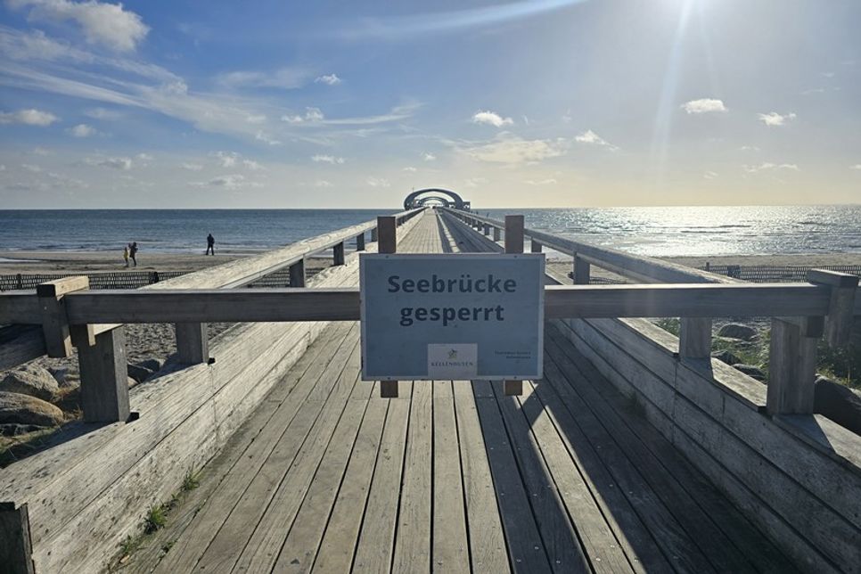 Seebrücke Kellenhusen: Der untere Seebrückenkopf wird derzeit saniert.